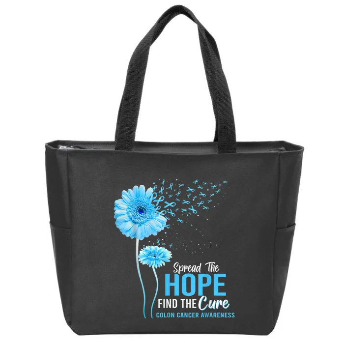 Spread The Hope Find The Cure Colon Cancer Awareness Zip Tote Bag