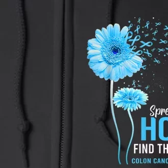 Spread The Hope Find The Cure Colon Cancer Awareness Full Zip Hoodie