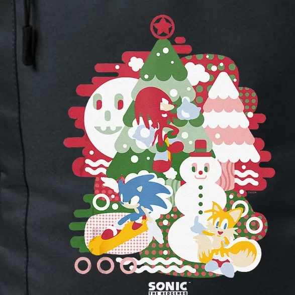 Sonic The Hedgehog Christmas Sonic & Friends Enjoying Winter Daily Commute Backpack