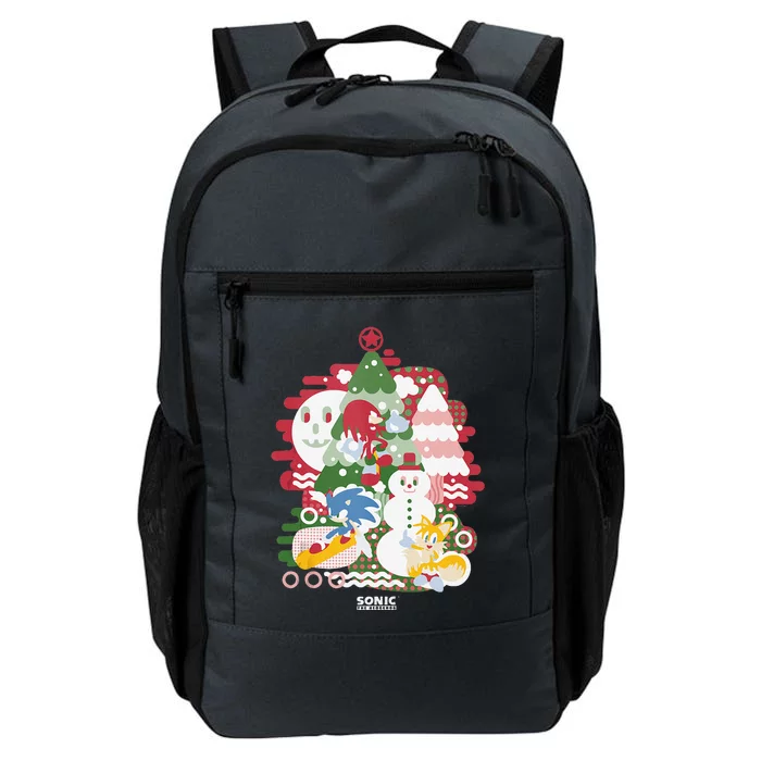 Sonic The Hedgehog Christmas Sonic & Friends Enjoying Winter Daily Commute Backpack