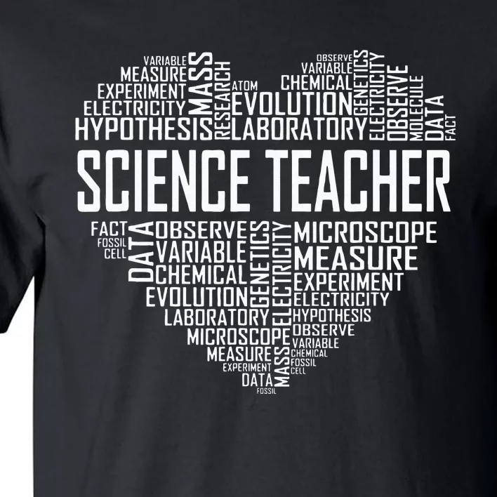 Science Teacher Heart Proud Science Teaching Design Tall T-Shirt