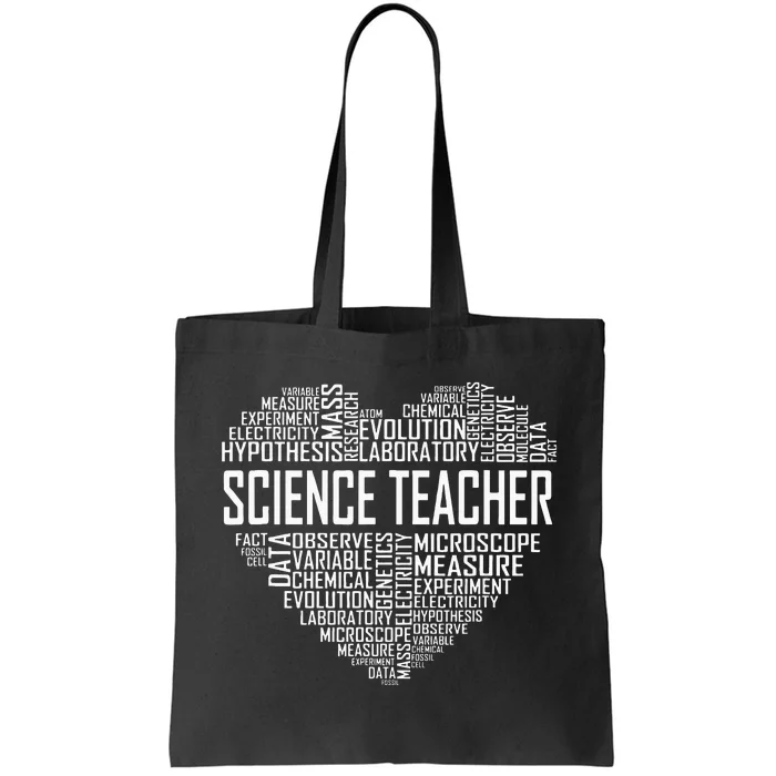 Science Teacher Heart Proud Science Teaching Design Tote Bag