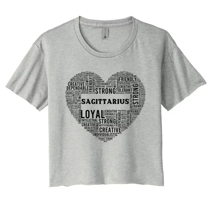 Sagittarius Traits Horoscope Zodiac Astrological Sign Love Great Gift Women's Crop Top Tee