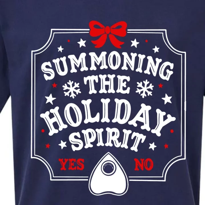 Summoning The Holiday Spirit Funny Christmas Gift Sueded Cloud Jersey T-Shirt