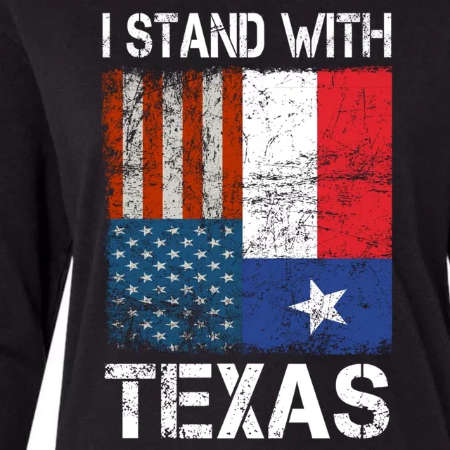 Support Texas I Stand With Texas Texan Flag Close The Border Womens Cotton Relaxed Long Sleeve T-Shirt