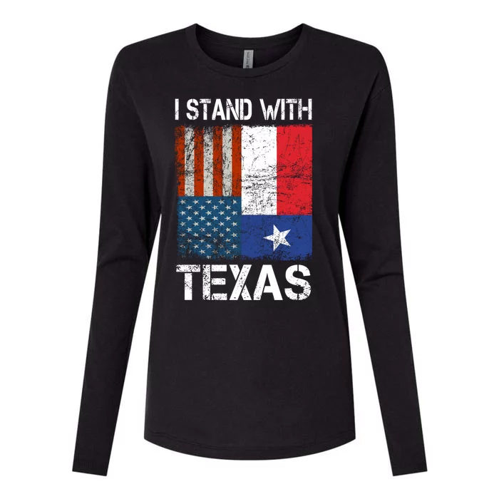 Support Texas I Stand With Texas Texan Flag Close The Border Womens Cotton Relaxed Long Sleeve T-Shirt