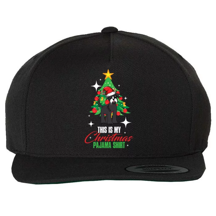 Schnauzer This Is My Christmas Pajama Gift Wool Snapback Cap