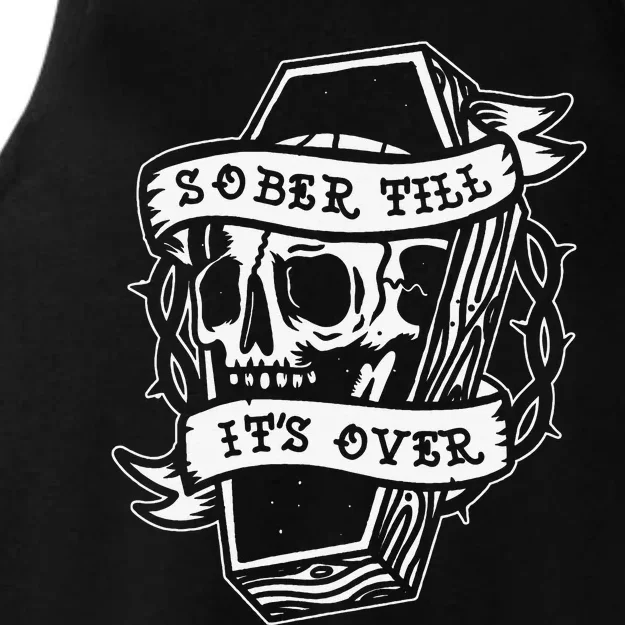 Sober Till It's Over AA NA Recovery Alcoholics Anonymous Ladies Tri-Blend Wicking Tank