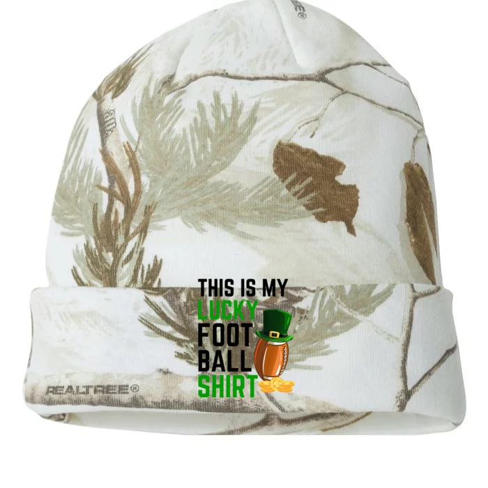 Sarcastic This Is My Lucky Football Sport St Patrick's Day Funny Gift Kati - 12in Camo Beanie