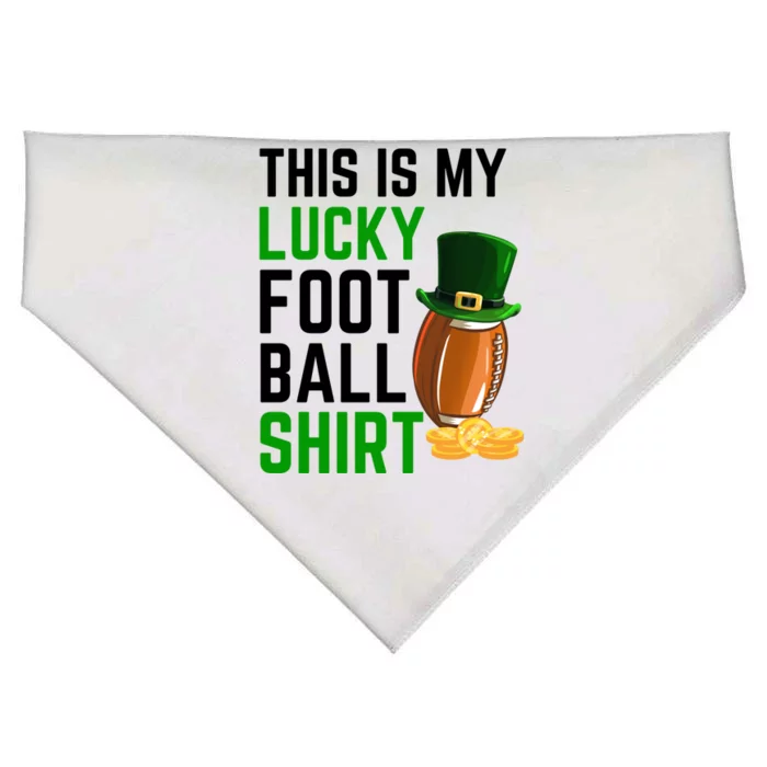 Sarcastic This Is My Lucky Football Sport St Patrick's Day Funny Gift USA-Made Doggie Bandana