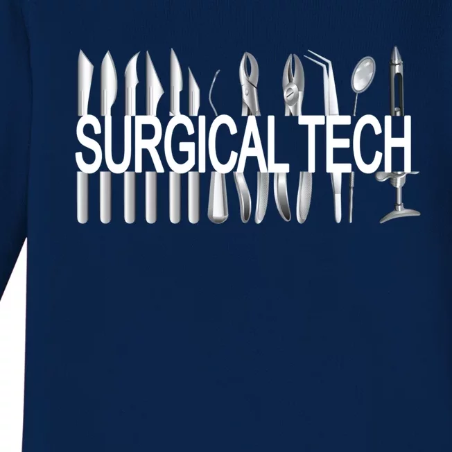 Surgical Tech Instruts Surgical Technologist Scrub Tech Gift Baby Long Sleeve Bodysuit