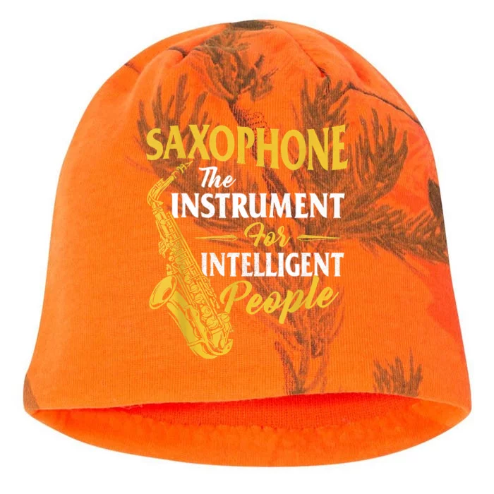 Saxophone The Instrument For Intelligent People Saxophonist Kati - Camo Knit Beanie