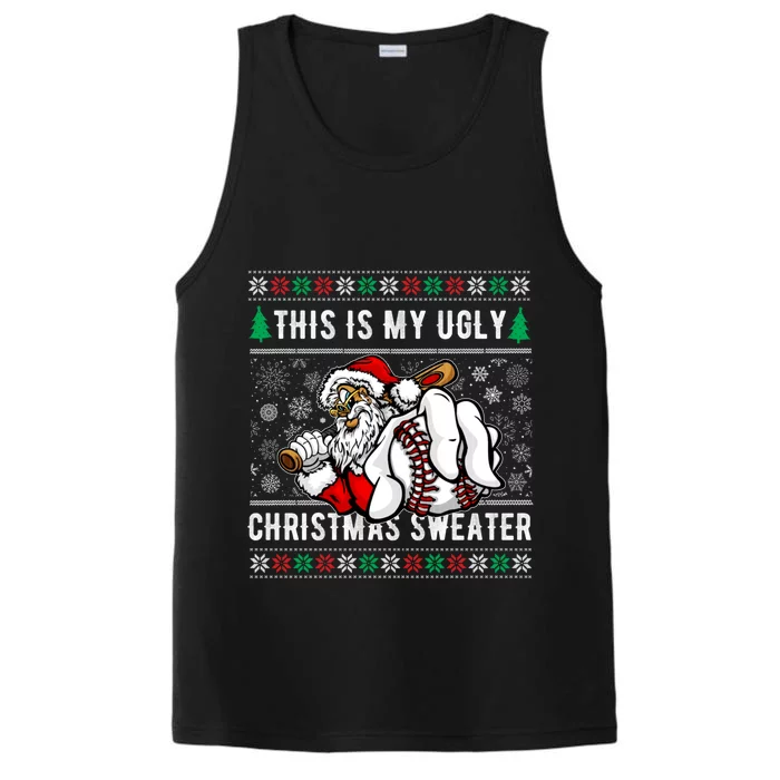 Santa This Is My Ugly Christmas Baseball Ball Gift Performance Tank