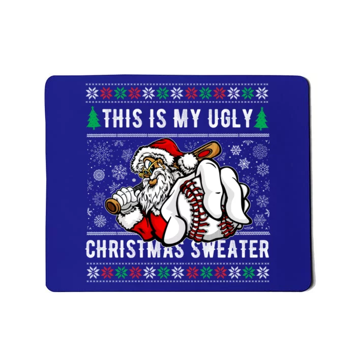 Santa This Is My Ugly Christmas Baseball Ball Gift Mousepad