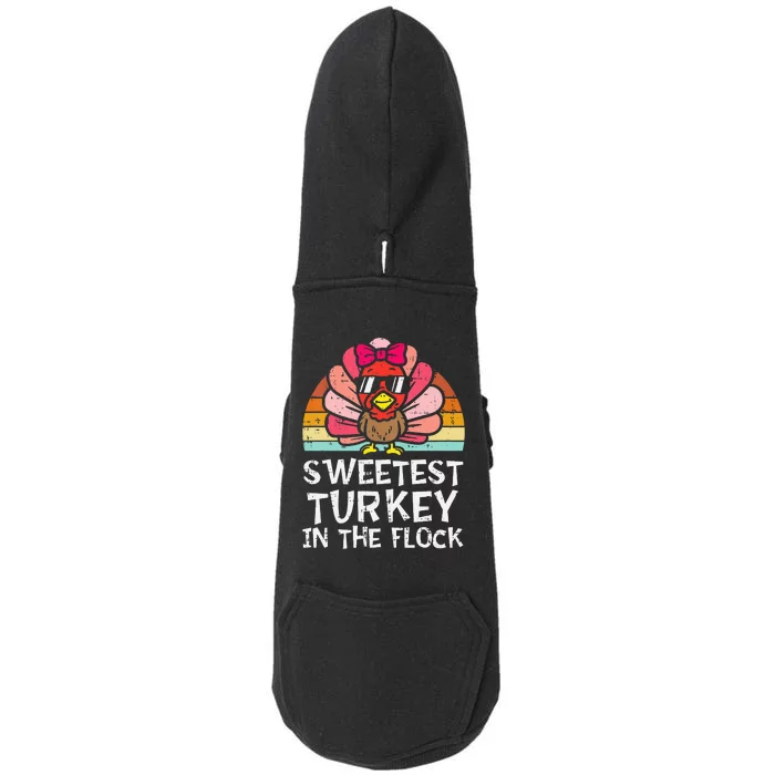 Sweetest Turkey In The Flock Thanksgiving Doggie 3-End Fleece Hoodie