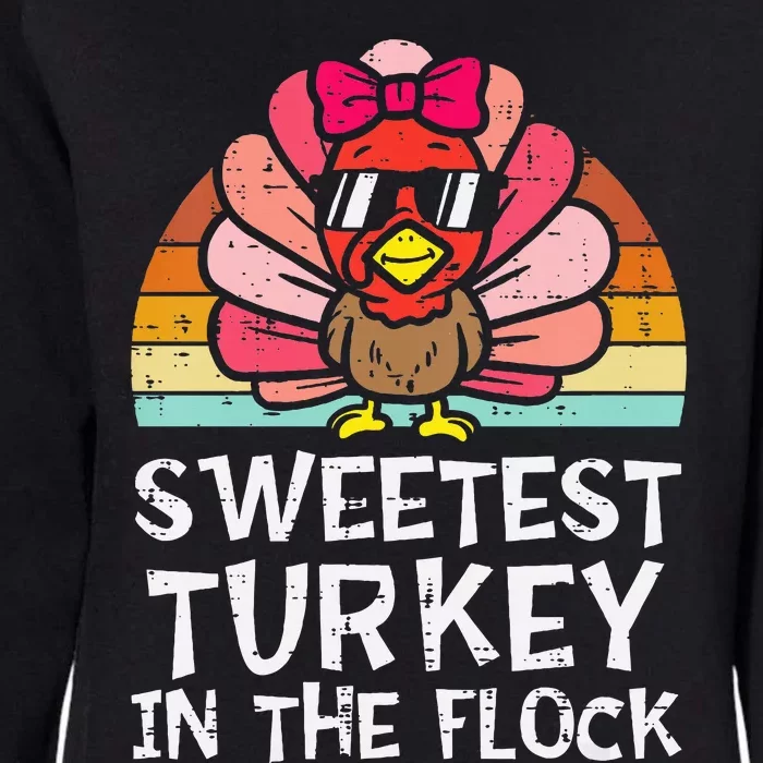 Sweetest Turkey In The Flock Thanksgiving Womens California Wash Sweatshirt