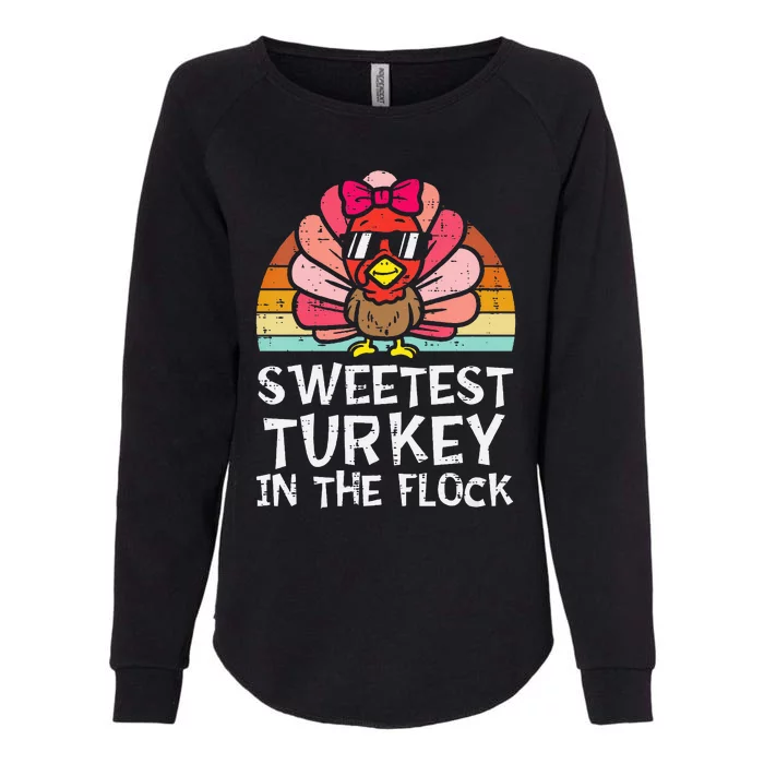 Sweetest Turkey In The Flock Thanksgiving Womens California Wash Sweatshirt