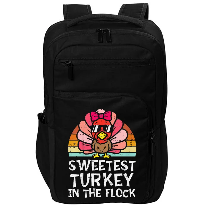 Sweetest Turkey In The Flock Girl Thanksgiving Impact Tech Backpack