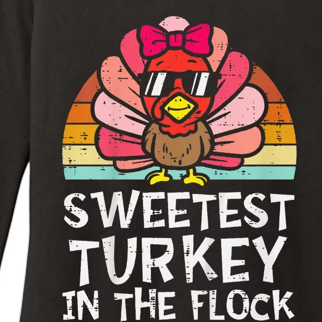 Sweetest Turkey In The Flock Girl Thanksgiving Womens CVC Long Sleeve Shirt