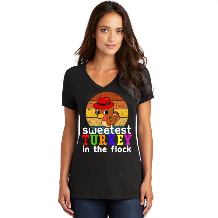 Sweetest Turkey In The Flock Women's V-Neck T-Shirt