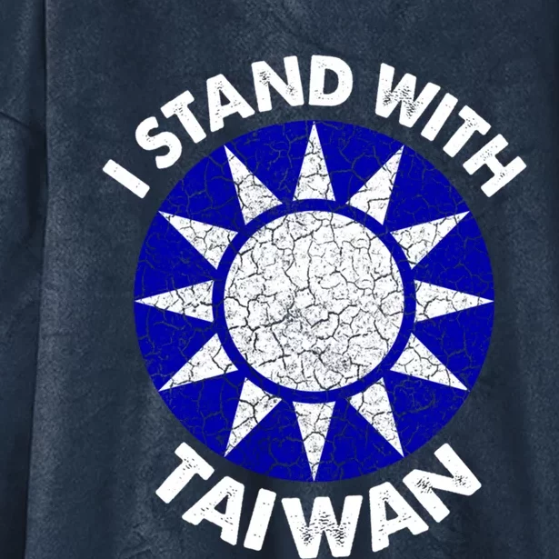 Support Taiwan I Stand With Taiwan Taiwanese Flag Gift Hooded Wearable Blanket