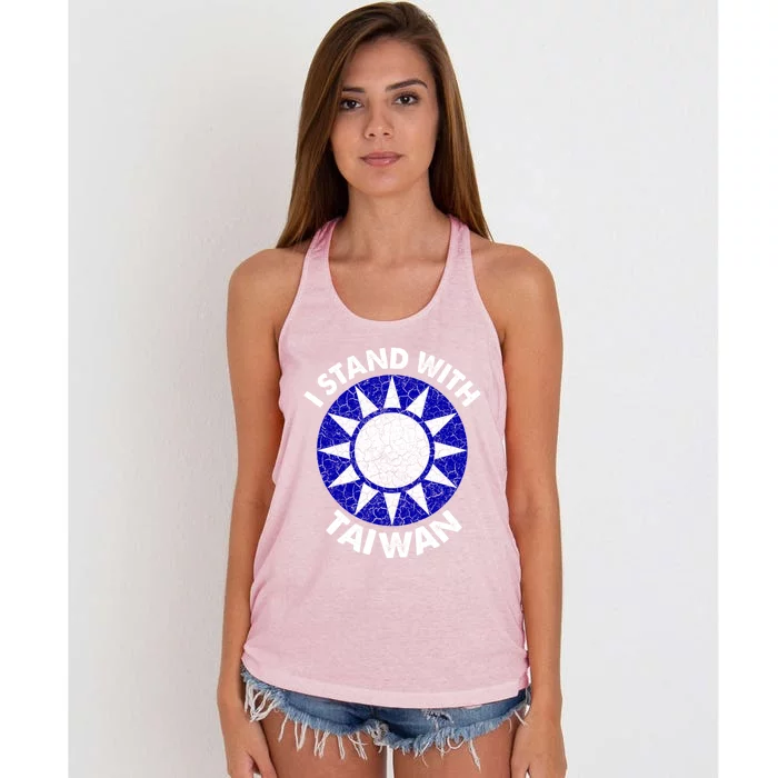 Support Taiwan I Stand With Taiwan Taiwanese Flag Gift Women's Knotted Racerback Tank