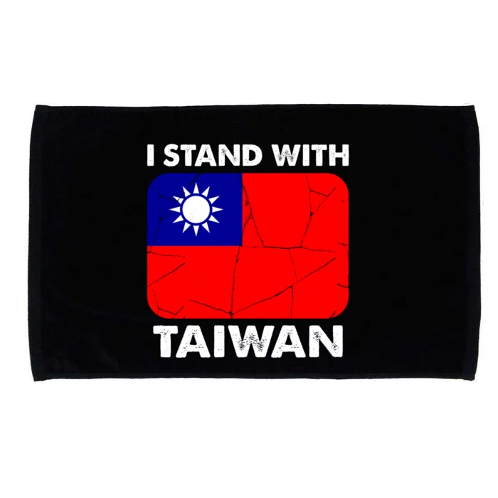 Support Taiwan I Stand With Taiwan Taiwanese Flag Gift Microfiber Hand Towel