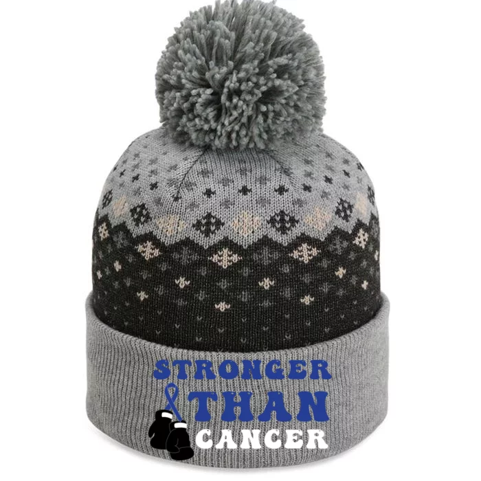 Stronger Than In March We Wear Blue Colon Cancer Awareness Month The Baniff Cuffed Pom Beanie