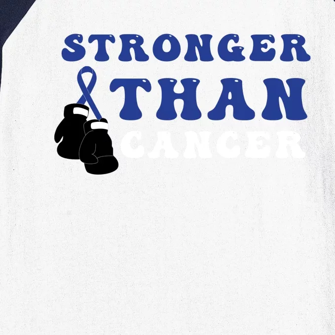 Stronger Than In March We Wear Blue Colon Cancer Awareness Month Baseball Sleeve Shirt