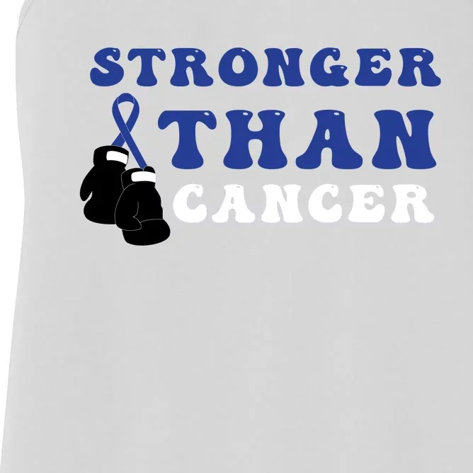 Stronger Than In March We Wear Blue Colon Cancer Awareness Month Women's Racerback Tank