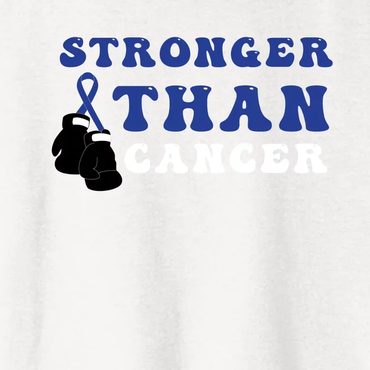 Stronger Than In March We Wear Blue Colon Cancer Awareness Month Women's Crop Top Tee