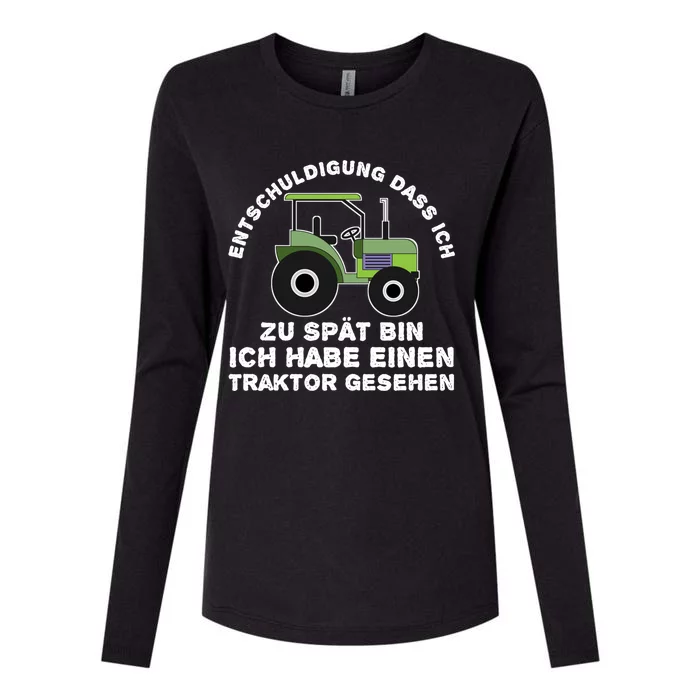 Sorry That I Am Too Late I Have Seen Tractor Gift Womens Cotton Relaxed Long Sleeve T-Shirt