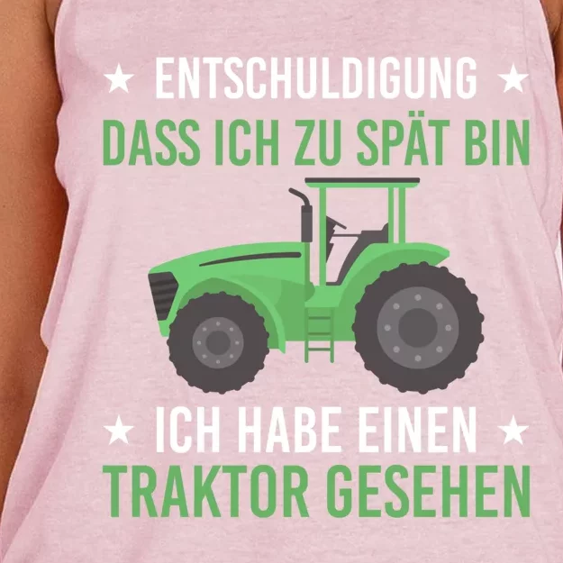 Sorry That I Am Too Late Tractor 'S Farmer Gift Women's Knotted Racerback Tank