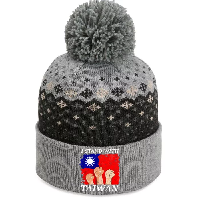 Support Taiwan I Stand With Taiwan Taiwanese Flag Gift The Baniff Cuffed Pom Beanie