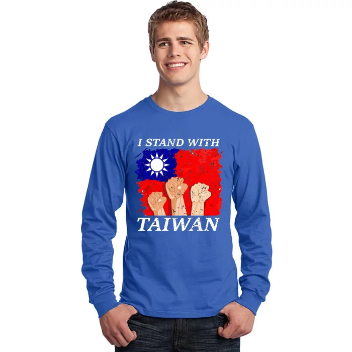 Support Taiwan I Stand With Taiwan Taiwanese Flag Gift Tall Long Sleeve T-Shirt