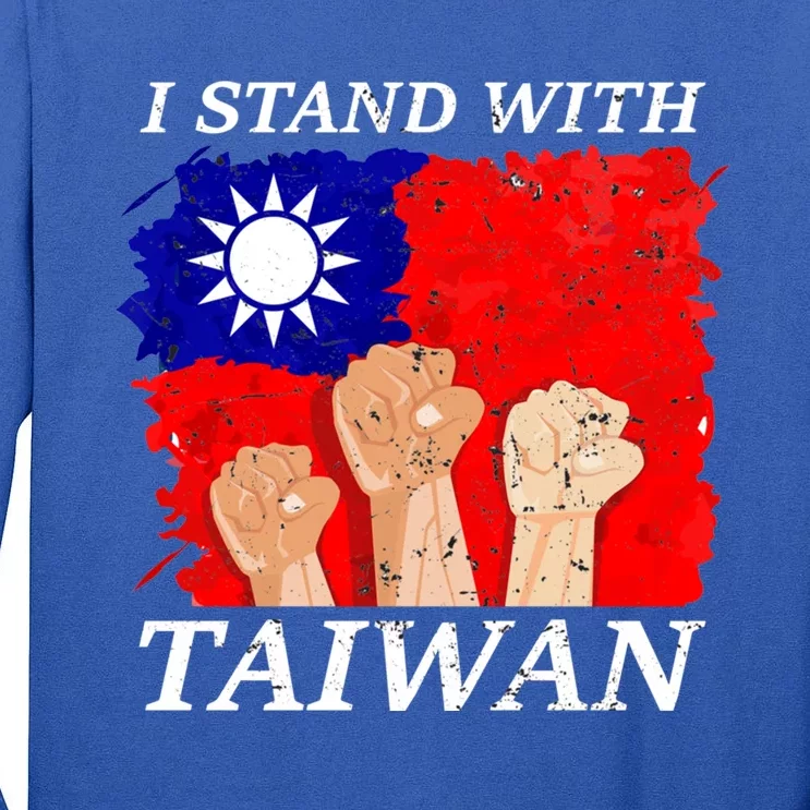 Support Taiwan I Stand With Taiwan Taiwanese Flag Gift Tall Long Sleeve T-Shirt