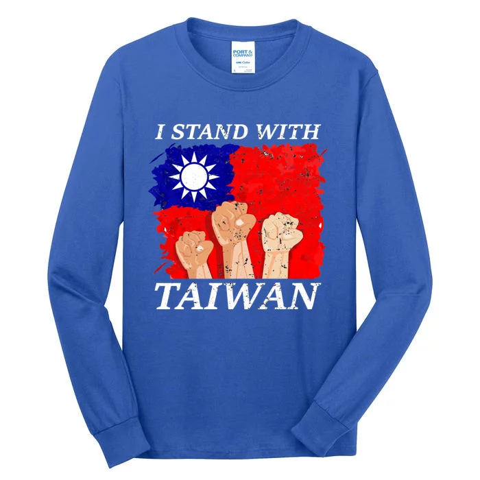 Support Taiwan I Stand With Taiwan Taiwanese Flag Gift Tall Long Sleeve T-Shirt