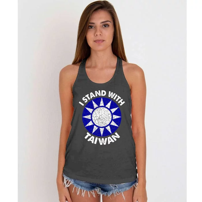 Support Taiwan I Stand With Taiwan Taiwanese Flag Gift Women's Knotted Racerback Tank