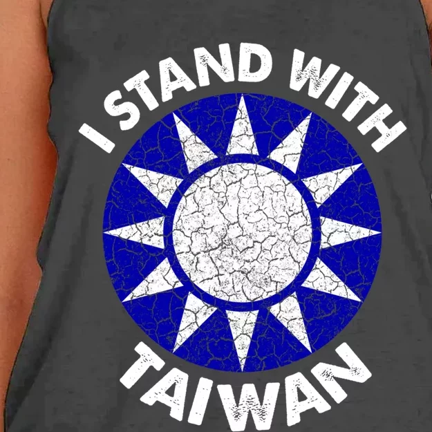 Support Taiwan I Stand With Taiwan Taiwanese Flag Gift Women's Knotted Racerback Tank