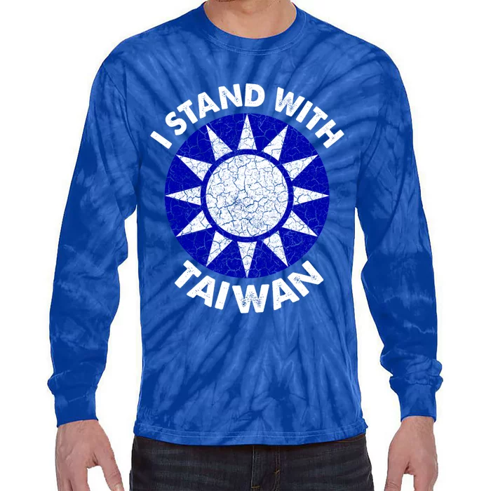 Support Taiwan I Stand With Taiwan Taiwanese Flag Gift Tie-Dye Long Sleeve Shirt