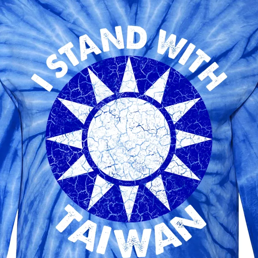 Support Taiwan I Stand With Taiwan Taiwanese Flag Gift Tie-Dye Long Sleeve Shirt