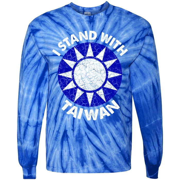 Support Taiwan I Stand With Taiwan Taiwanese Flag Gift Tie-Dye Long Sleeve Shirt