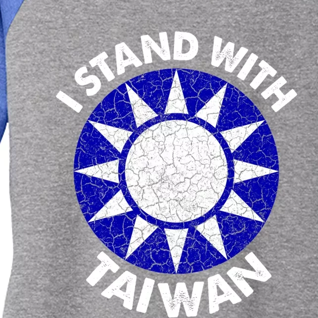 Support Taiwan I Stand With Taiwan Taiwanese Flag Gift Women's Tri-Blend 3/4-Sleeve Raglan Shirt