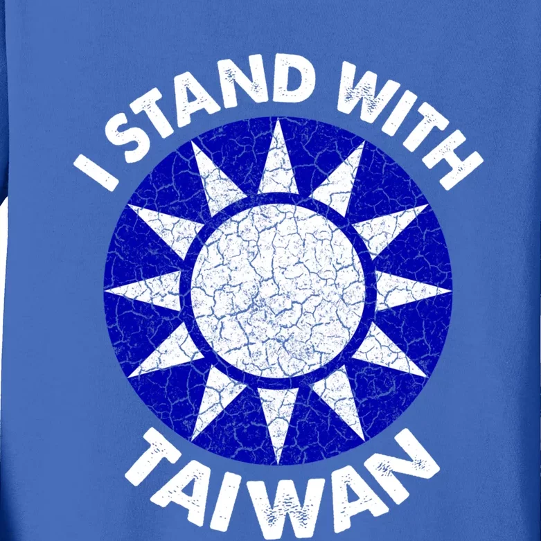 Support Taiwan I Stand With Taiwan Taiwanese Flag Gift Kids Long Sleeve Shirt