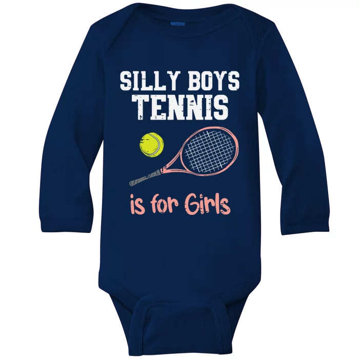 Silly Tennis Is Funny Player Cool Gift Baby Long Sleeve Bodysuit