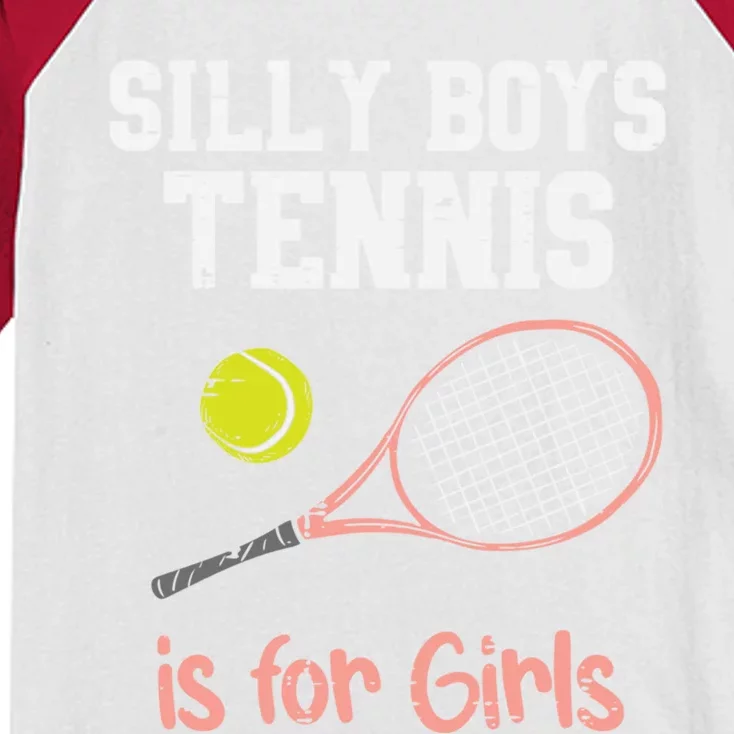 Silly Tennis Is Funny Player Cool Gift Kids Colorblock Raglan Jersey