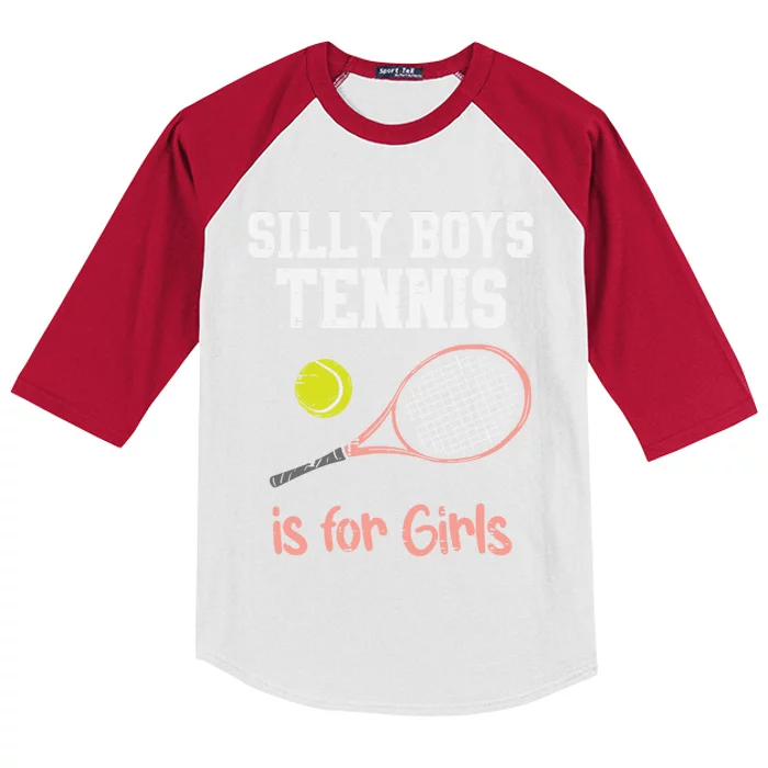 Silly Tennis Is Funny Player Cool Gift Kids Colorblock Raglan Jersey