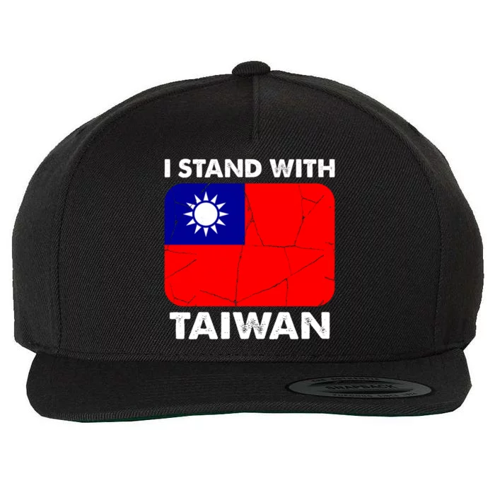 Support Taiwan I Stand With Taiwan Taiwanese Flag Cool Gift Wool Snapback Cap