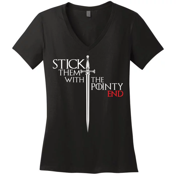 Stick Them With The Pointy End Women's V-Neck T-Shirt