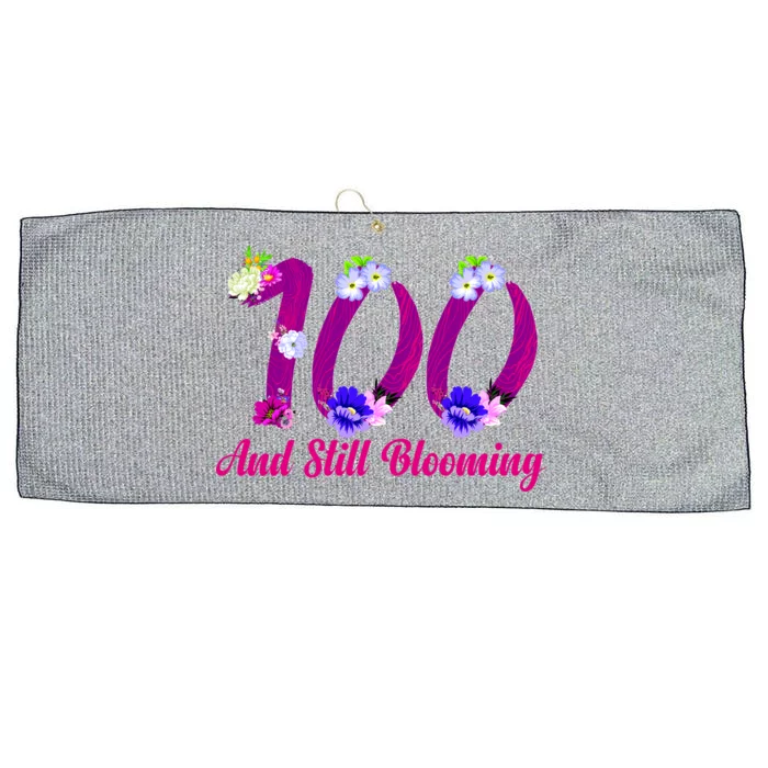 Still Blooming 100th Birthday Flowers Large Microfiber Waffle Golf Towel